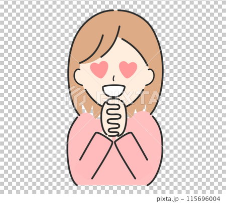 恋する女性のイラスト。愛、スキ、いいね、ときめき、トキメク 115696004