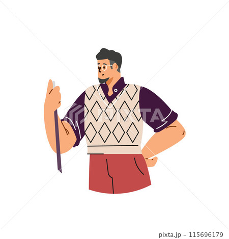 Billiards player holds a cue and waits for his turn. Billiards player holds a cue and waits for his turn. 115696179