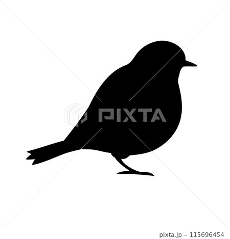 Vector hand drawn flat robin bird silhouette 115696454