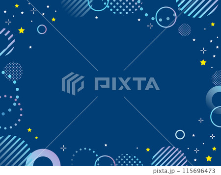 ポップでおしゃれな星空・夜空の背景 ポップでおしゃれな星空・夜空の背景 115696473
