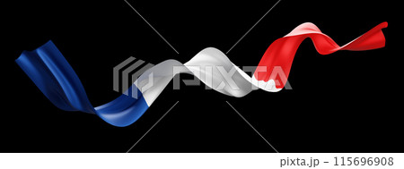 France flag isolated on black background 3D render France flag isolated on black background 3D render 115696908