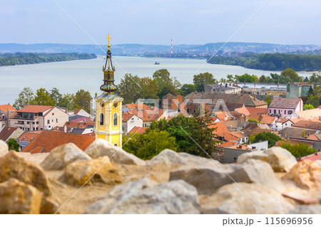 Belgrade, Serbia panoramic view with church, Zemun 115696956