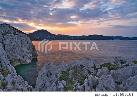 【白崎海洋公園の早朝】 和歌山県日高郡由良町大字大引 115699161
