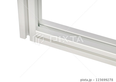 Technical aluminum profiles on a white background 115699278