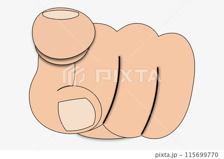 人差し指を真っ直ぐ突き刺す 115699770