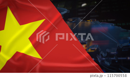 The Vietnam flag for Business concept 3d rendering. The Vietnam flag for Business concept 3d rendering. 115700558