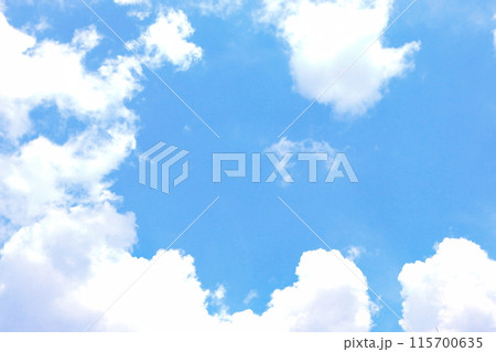 青空と白い雲・背景素材 青空と白い雲・背景素材 115700635