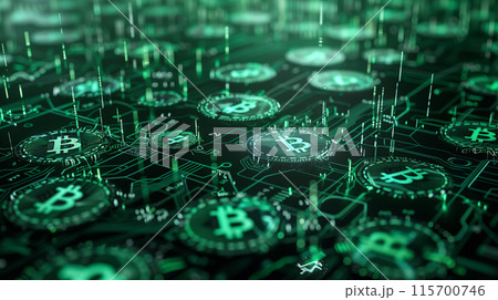 ビットコイン　暗号通貨　マイニング 115700746