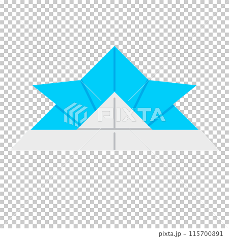Origami helmet illustration, color, no lines Origami helmet illustration, color, no lines 115700891