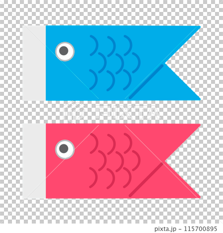 折り紙の鯉のぼりのイラスト カラー 線なし 115700895