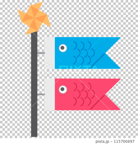 Origami carp streamer illustration color no lines Origami carp streamer illustration color no lines 115700897