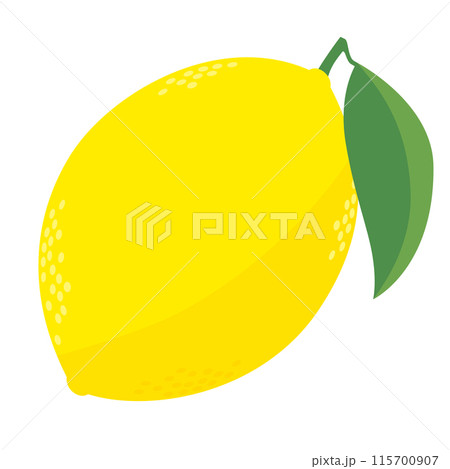 葉のついたレモンのイラスト カラー 線なし 葉のついたレモンのイラスト カラー 線なし 115700907