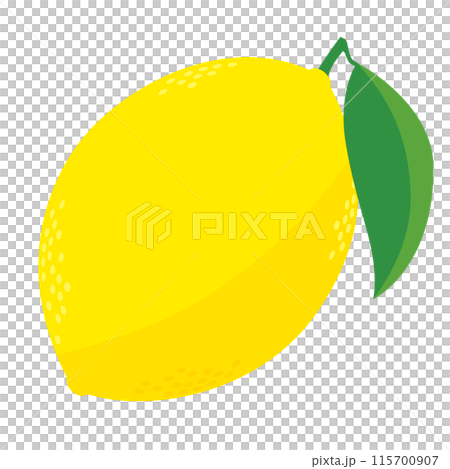 葉のついたレモンのイラスト カラー 線なし 葉のついたレモンのイラスト カラー 線なし 115700907