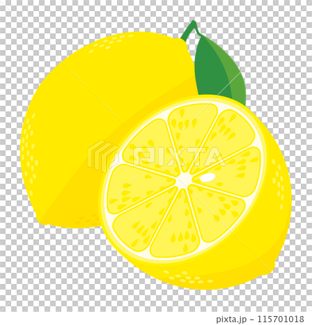 レモンのイラスト カラー 線なし 115701018