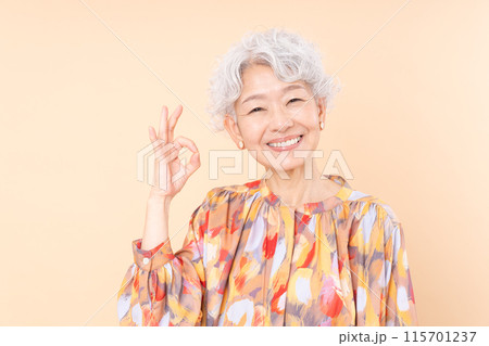 高齢者の女性 115701237