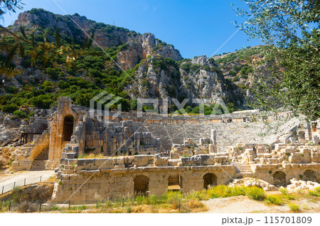 Roman theatre in Myra, Antalya Province, Turkey 115701809