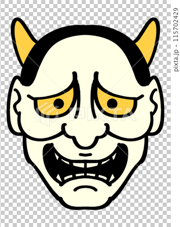 般若のお面イラスト素材 115702429