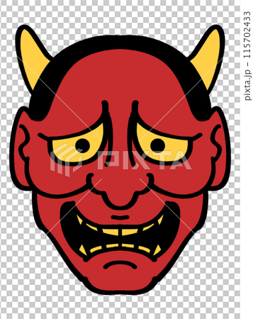 Illustration of a Hannya mask 115702433