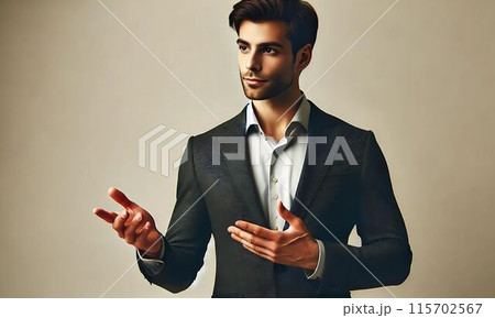 説明をする男性のイラスト素材 [115702567] - PIXTA
