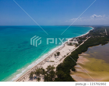 Drone view of Isla Blanca, Mexico Drone view of Isla Blanca, Mexico 115702802