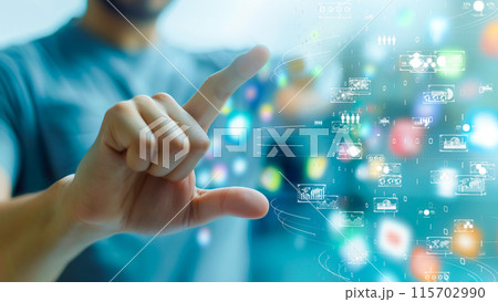 ホログラフィック地球との未来的なハンズオンインタラクション 115702990