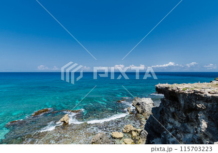 Scenic view of Caribbean Ocean at Punta Sur, Isla Mujeres 115703223