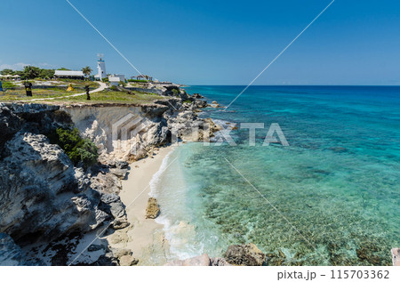 Scenic view of Caribbean Ocean at Punta Sur, Isla Mujeres 115703362