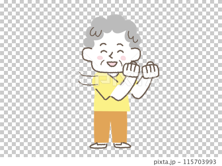 一位高級女性做運動的插圖 一位高級女性做運動的插圖 115703993