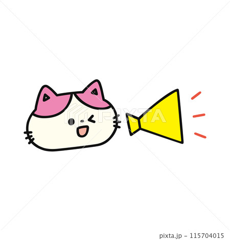 メガホンでお知らせする猫 115704015