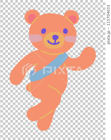 Illustration of a cute bear running in a relay race 115704033