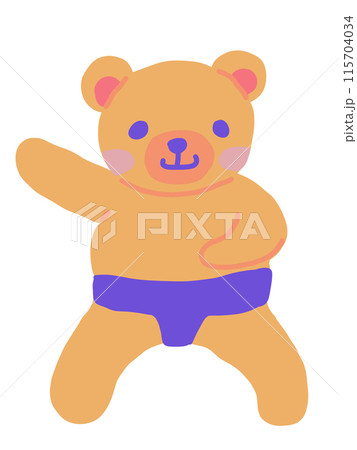 相撲をする可愛いクマのイラスト 相撲をする可愛いクマのイラスト 115704034