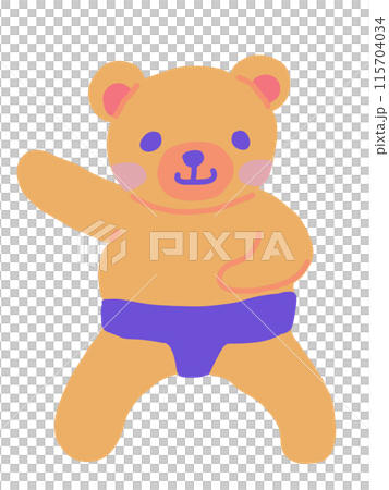相撲をする可愛いクマのイラスト 相撲をする可愛いクマのイラスト 115704034