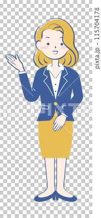 案内をするスーツ姿の女性　全身　3C 115704178