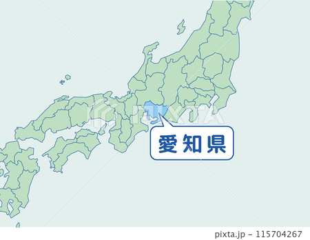 愛知県 愛知 地図のイラスト素材 [115704267] - PIXTA