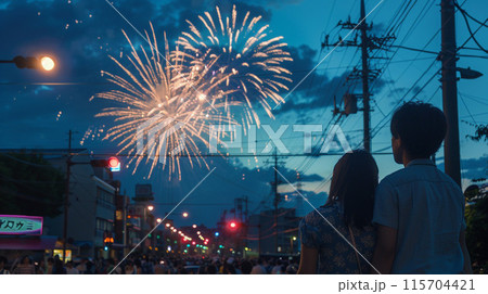 花火を見つめる人 115704421