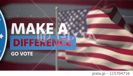 Image of make a difference text over flag of usa Image of make a difference text over flag of usa 115704716