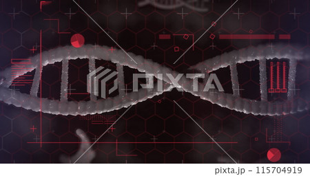 Image of data processing over dna strand 115704919