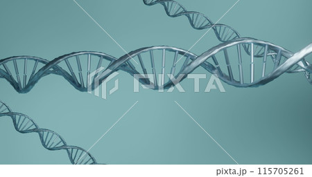 Digital clock ticking over dna structures spinning against blue background Digital clock ticking over dna structures spinning against blue background 115705261