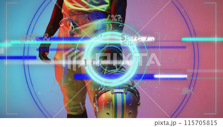 Image of data processing over african american american football player Image of data processing over african american american football player 115705815