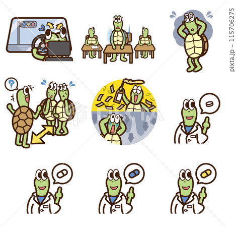 発達障害ADHDのイラストセット 発達障害ADHDのイラストセット 115706275