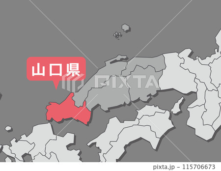 山口県　山口　地図 115706673