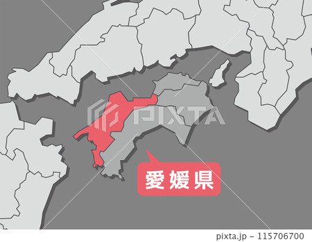 愛媛県　愛媛　地図 115706700