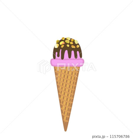アイスクリームコーンのイラスト アイスクリームコーンのイラスト 115706786