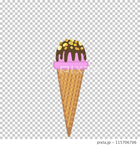 アイスクリームコーンのイラスト アイスクリームコーンのイラスト 115706786