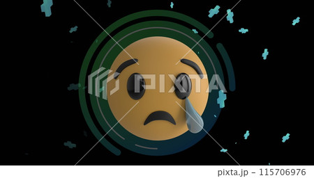 Image of social media crying emoji icon on black background Image of social media crying emoji icon on black background 115706976