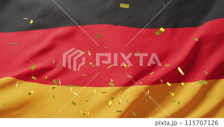 Image of confetti over flag of germany 115707126