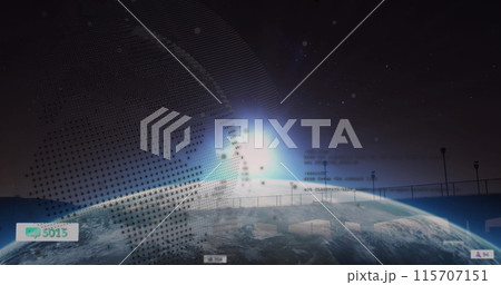 Image of data processing over globe Image of data processing over globe 115707151