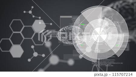 Image of scope scanning, medical data processing and human brain 115707214
