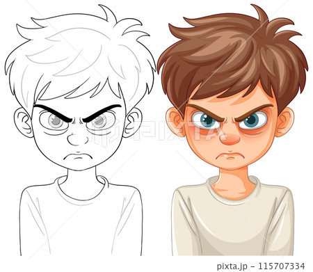 Angry Boy Vector Illustration Angry Boy Vector Illustration 115707334