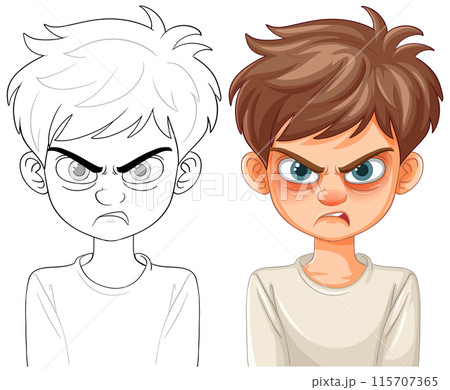 Angry Boy Expression Illustration Angry Boy Expression Illustration 115707365
